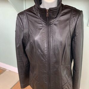 Avanti Black Leather Jacket size medium